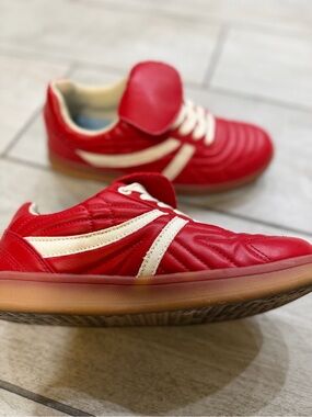 Steve Madden Red Sneakers with Cream Accents
